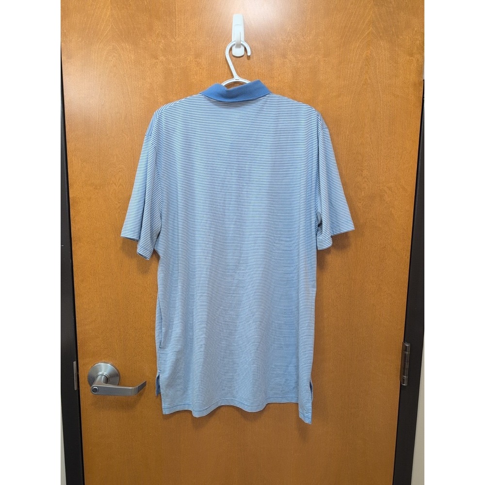 Polo Golf Ralph Lauren Shirt Mens L Blue White Short Sleeve Polo Striped Wicking - Picture 4 of 6